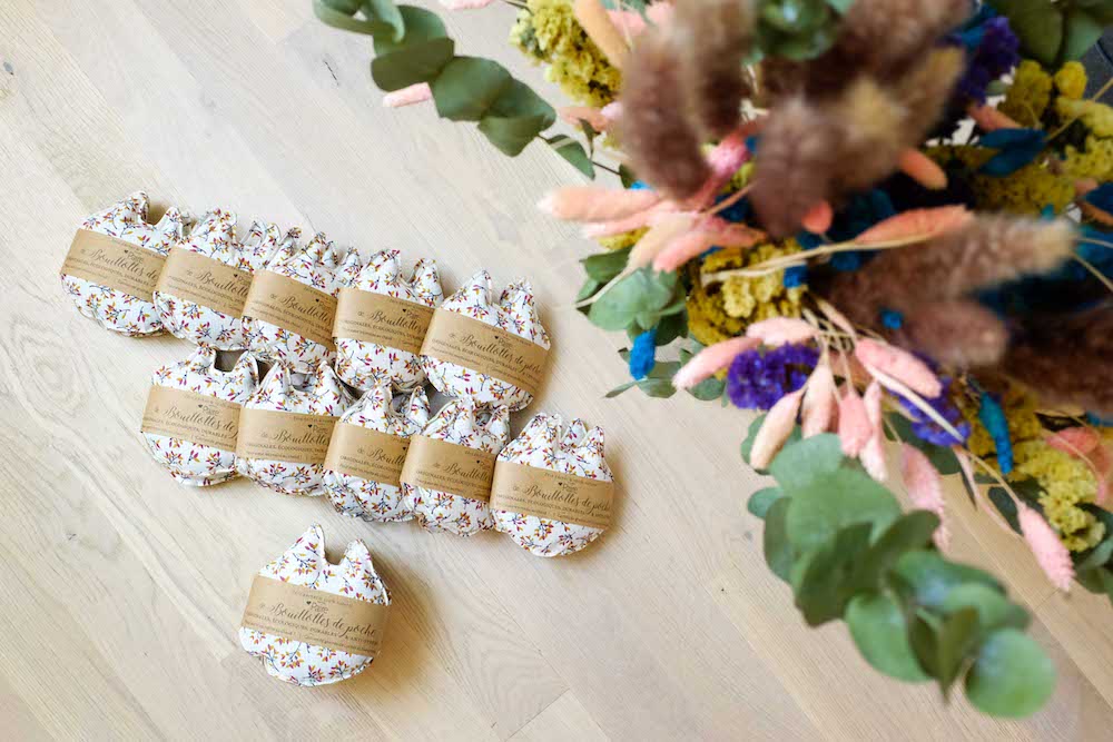 Paire de chaufferettes mains graines de lin forme chat, compresses chaud-froid