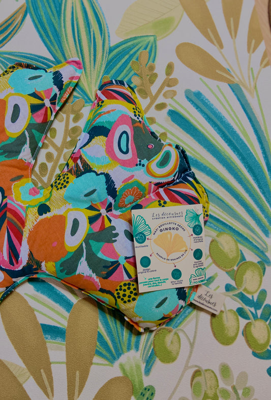 Maxi-Bouillotte sèche – Forme feuille de Ginkgo - Pastel