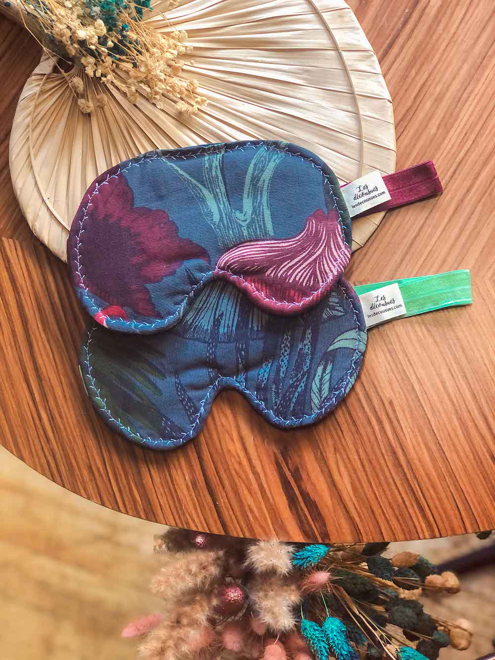 Masque sommeil occultant coton bio naturel artisanal pour nuit, sieste, et voyage