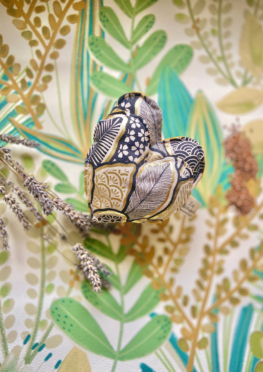 Paire de chaufferettes mains graines de lin forme coeur,  compresses chaud-froid
