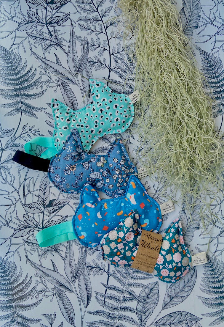 Masque de détente relaxation graines de lin Les Décousues forme originale chat