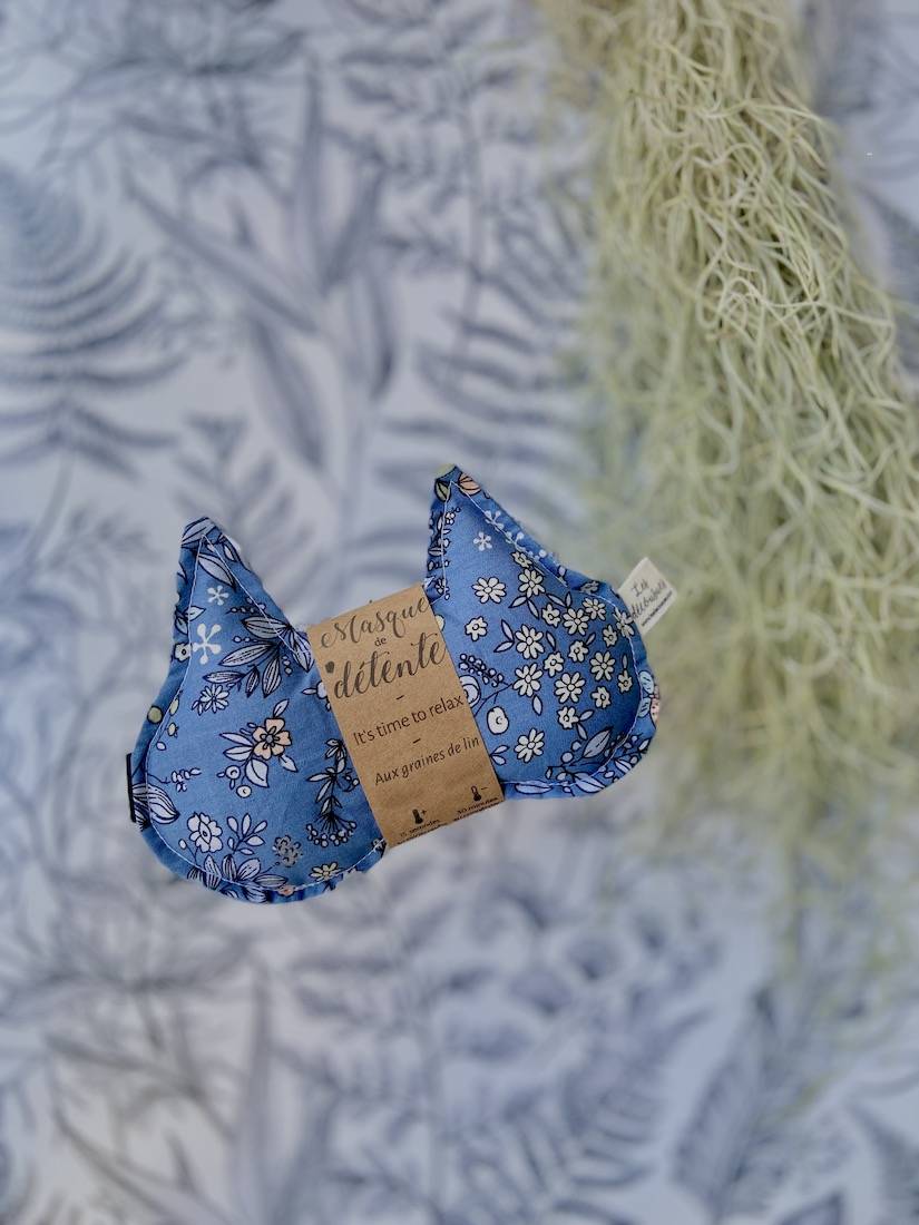 Masque de détente relaxation graines de lin Les Décousues forme originale chat