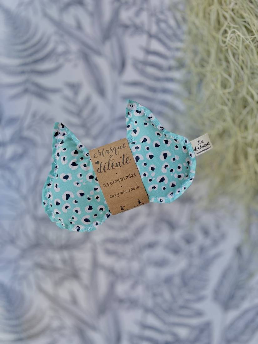 Masque de détente relaxation graines de lin Les Décousues forme originale chat