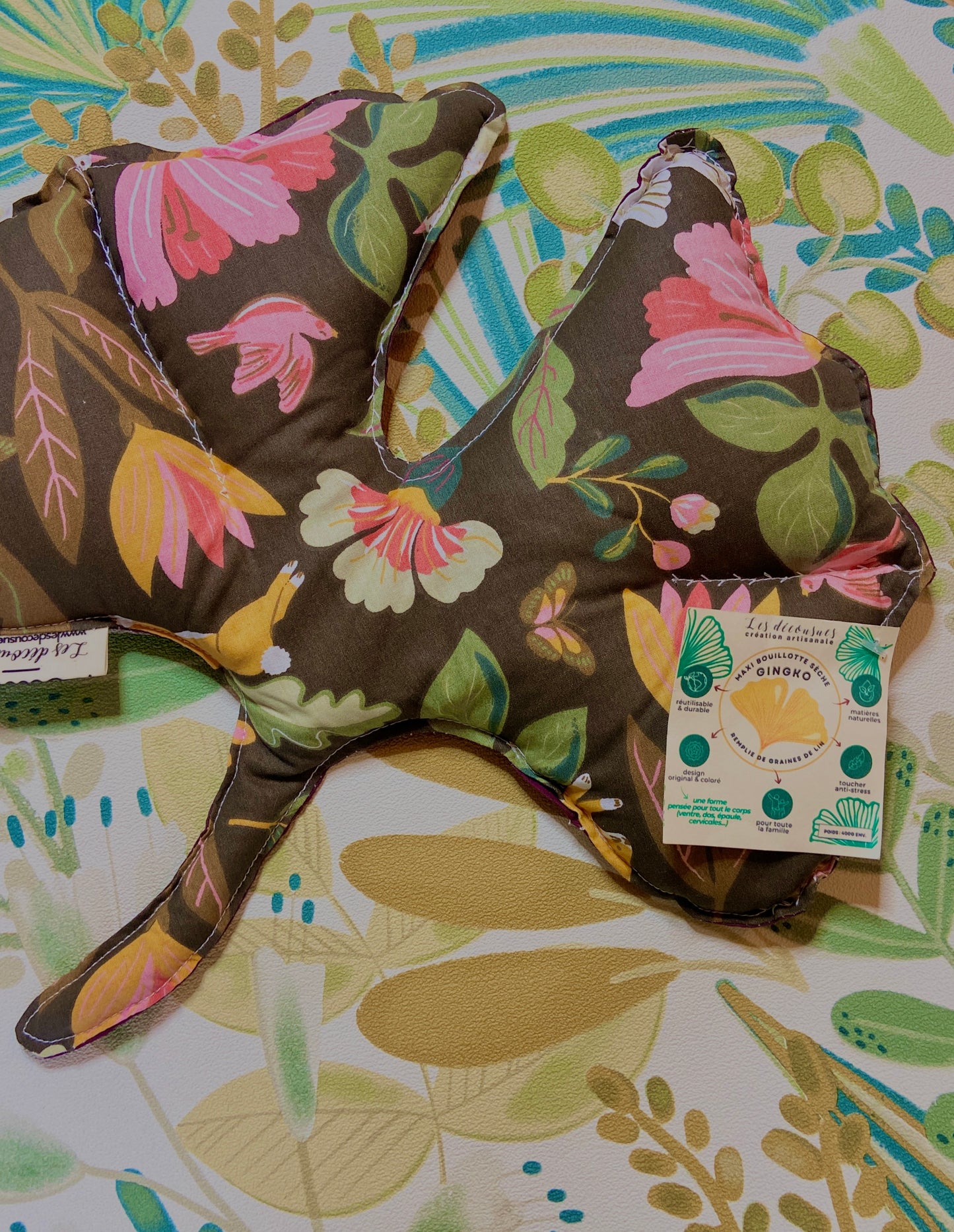 Maxi-Bouillotte sèche – Forme feuille de Ginkgo - Forêt automnale