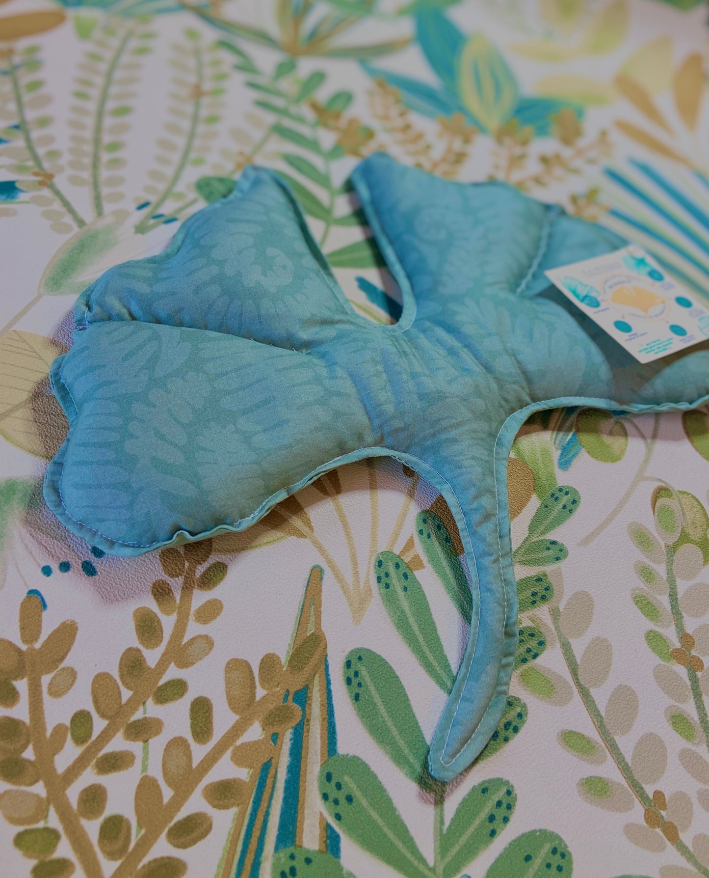 Maxi-Bouillotte sèche – Forme feuille de Ginkgo - Fougère verte