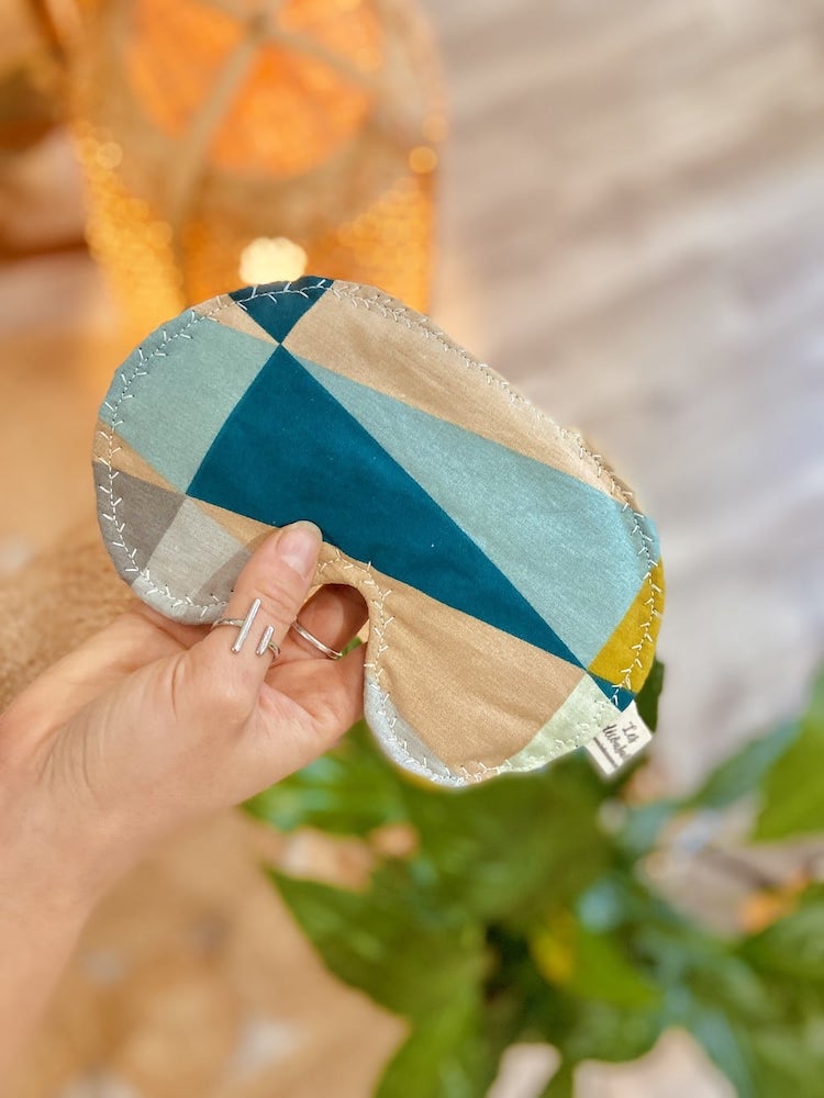 Masque sommeil occultant coton bio naturel artisanal pour nuit, sieste, et voyage